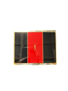 YVES SAINT LAURENT YSL Logo Vintage Porta Cigarrillos Estuche para Tarjetas Negro x Rojo - Imagen 1 de 6