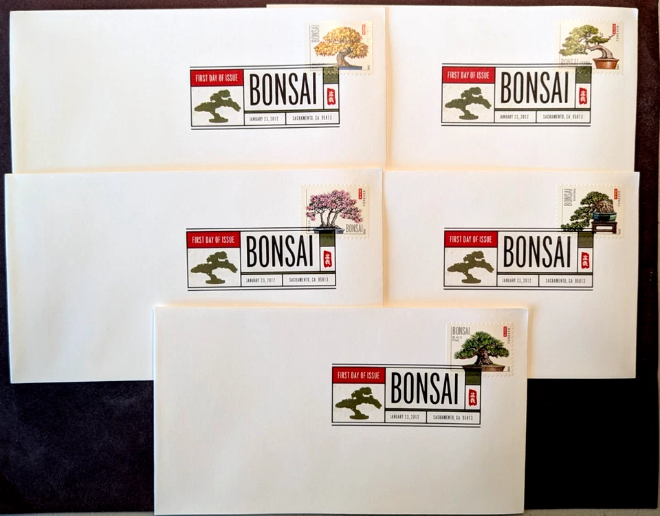 US 2012 FDC #4618-4622 Forever Bonsai Set of 5 DCP First Day Covers  - Image 1 of 1
