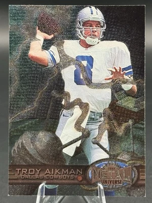 1997 Skybox Metal Universe #11 Troy Aikman Dallas Cowboys Football Card IT960 - Image 1 of 2