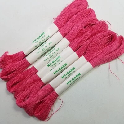 7 Skeins Klippans HV-Garn Lintrad 40/2 Linen Thread Floss CA30M Pink Color 25 - Image 1 of 3