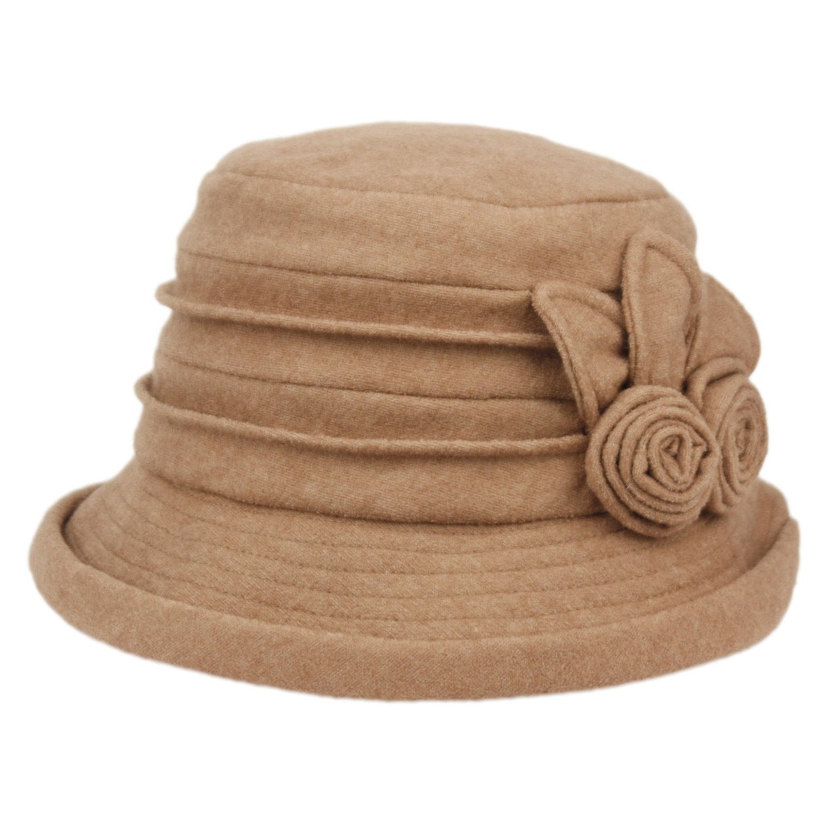 Vintage Wool Cloche Hat Adjustable Derby Style Winter Sun Protection Women main image 3