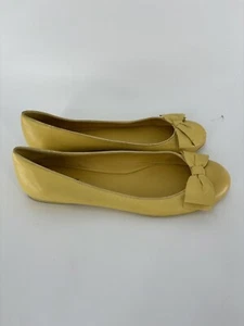 Bottega Veneta Flats Womens 39 Yellow Leather Bow Front Slip On Casual Formal - Picture 1 of 17