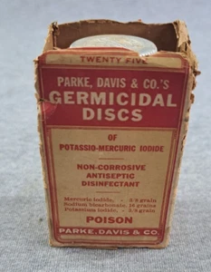 Park Davis & Co Potassio Mercuric Iodide POISON LABELED BOTTLE DRUGGIST UNOPENED - Picture 1 of 10