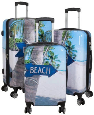 Reise Koffer Reisekoffer Hartschale Trolley Set oder Einzeln - PM Summer Beach - Bild 1 von 4