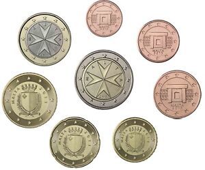 Malta KMS 2013 Kursmünzensatz 1 Cent bis 2 Euro im Münzstreifen