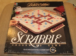 Scrabble Deluxe Edition Rotating Turntable Board Game Vintage 1989 COMPLETE - Picture 1 of 6