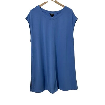 J.Jill Wearever Collection Womens Cap Sleeve Tunic Top Size XL Tall Blue Stretch - Image 1 of 4