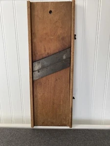 Rustic Wooden Dual Blade Cabbage Slaw Cutter Shredder Slicer Farmhouse 18" x 6" - Picture 1 of 6