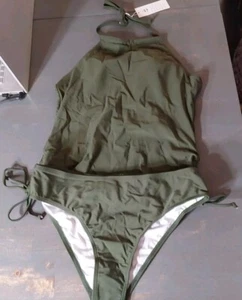 Traje de baño para mujer Beach Sissi 2 piezas Tankini pequeño parte superior inferior verde nuevo con etiquetas - Imagen 1 de 7