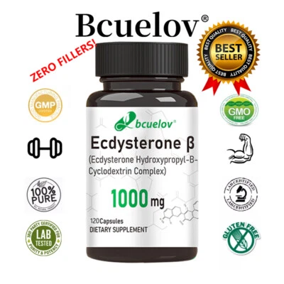 Ecdysterone 1000mg 30 to 120 Capsules Muscle Building Testosterone Strong Anabolic - Image 1 of 4