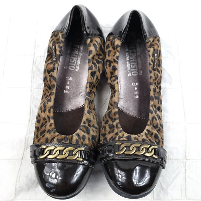 Mephisto Mujer Talla 8.5 Sin Cordones Puntera Estampado Leopardo Ballet Pisos Marrón Gamuza Foto 1 de 4