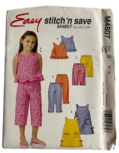 McCall's Easy Stitch'n Save M4807 Kinder Mädchen Oberteil Anzughose Größe B 2005 - Bild 1 von 3