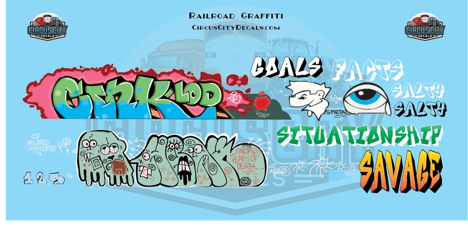 Railroad Graffiti HO 1:87 Scale Decal Set - Image 1 of 1