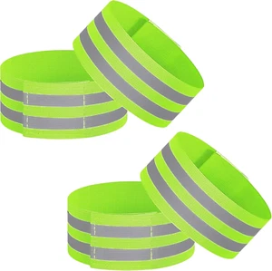 4 Pack of High Visibility Reflective Bands Wristbands for Cycling Running Arm Wr - Picture 1 of 12