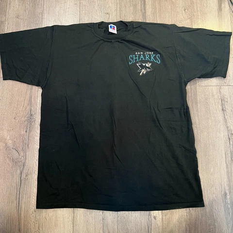 Vintage San Jose Sharks Shirt Men's XL Russell Athletic NHL Y2K Embroidered 90's Cover