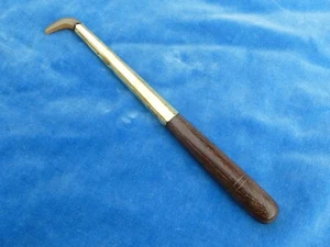 RARE ! BRUNISSOIR ANCIEN Old burnisher - AGATE H : 17 MM - DORURE Gilt - Foto 1 di 10