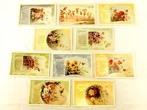 "Lenguaje de las flores" con poesía, conjunto de 10 postales vintage, sin publicar, CRD-10 - Imagen 1 de 12