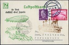 Zeppelin Dt. Reich 1932 7. SAF Bordpost 27.9.32 Karte Pernambuco Si 183 Ab/ 1852
