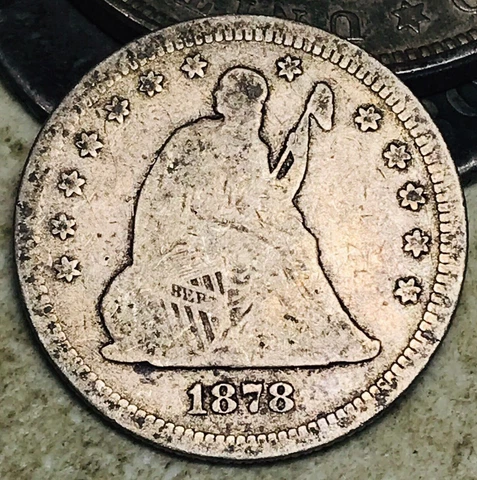 1878 Seated Liberty Quarter 25C Ungraded Choice 90% Silver US Coin CC17871 Cover