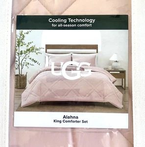 NWT UGG® "Alahna Diamond" King Comforter Set, Cooling Technology-Color Rose Tint - Picture 1 of 15