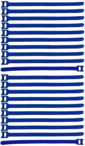 20 Klett-Kabelbinder 300 x 28 mm blau wiederverwendbar Klettband Kabelklettband - Bild 1 von 7