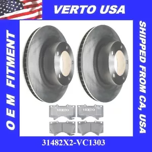Rotores y pastillas de freno delanteros para Toyota Sequoia 2008 a 2021, Tundra 2007-2021 - Imagen 1 de 3