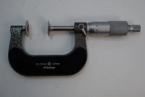 NOS Mitutoyo 25-50mm Range, .01mm Grad Disc Gear Tooth and Flange Micrometer - Picture 1 of 1