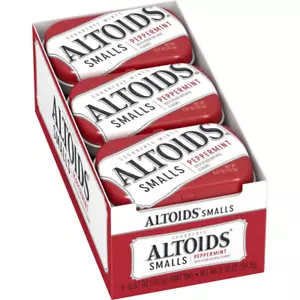 Sugar-Free Mints - Smalls Peppermint Breath Mints, 0.37 Ounce Tin, Pack of 9 - - Picture 1 of 12
