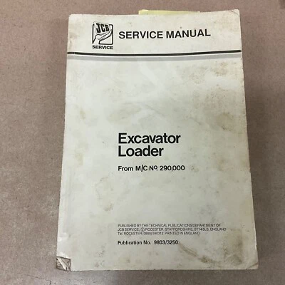 JCB ESCAVADEIRA SERVICE SHOP MANUAL Retroescavadeira Trator GUIA 9803/3250 3CX 4CX - Imagem 1 de 4