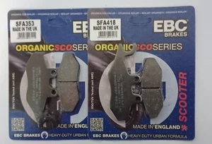 EBC Organic FRONT Disc Brake Pads (2 Sets) Fits PIAGGIO X10 350 (2012 to 2015) - Picture 1 of 11