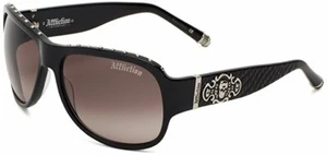 Gafas de sol Affliction Raven negras plateadas con etiqueta de estuche y caja - Imagen 1 de 3