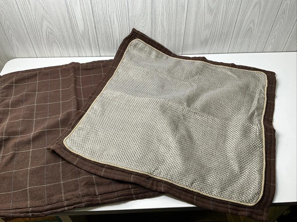 Basket Weave/Ratan Croscill Home Euro Pillow Sham 26" Brown Set of 2 - Image 1 of 4