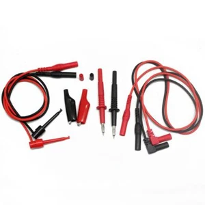 Test leads set DMM alligator clips mini grabber Shrouded banana plug T1070 - Picture 1 of 12