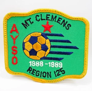 Vintage AYSO Patch 1988 1989 Mt Clemens Michigan Region 125 Soccer Ball - Picture 1 of 6