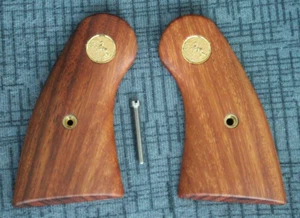 Wood Grips For Colt Python I E Frame, Official Police, Look Nice # Gold Med - Picture 1 of 17