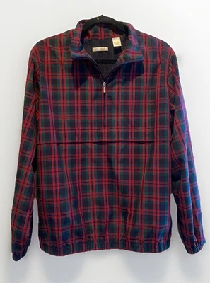 Jaqueta Lizgolf Feminina Grande Verde Vermelha Xadrez Meio Zíper Golfe Quebra-Vento Pulôver - Imagem 1 de 4