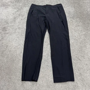 Athleta Stellar Euroluxe Straight Pants Trouser Women 12 Black Ankle Zip 32x28 - Picture 1 of 16