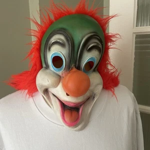 vintage clown halloween mask Please see all photos for Condition - Foto 1 di 8