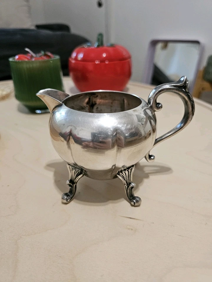 Olla crema rústica vintage Sheridan Silver Co. plata sobre cobre Foto 1 de 4