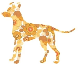 INKE Kindertapete Wandsticker Tiertapete Wandbild Hund retro Braun 98 X 81 cm - Bild 1 von 6