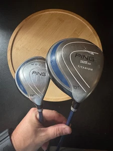 Ping Moxie 325 CC Titanium Youth Driver Blue RH & 24 degree wood - Picture 1 of 11
