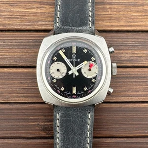 Herrenuhr Revue 12012 Chrono Valjoux 23 Vintage 1970's Stahl 37mm - Bild 1 von 14
