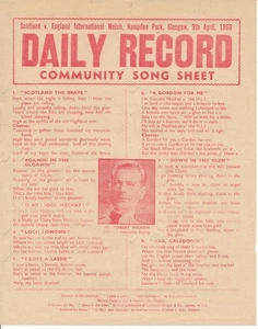 SONGSHEET - Scotland v England (Home International) 1960 - Picture 1 of 1