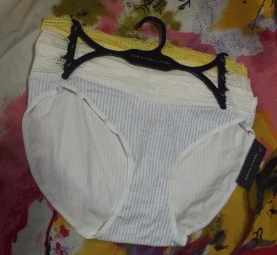 3 NUEVAS BRAGAS DE BIKINI TOMMY HILFIGER RLF0626 816 ENCAJE CINTURA EN V ALGODÓN L Foto 1 de 2