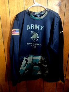 Army Nike Herren Pullover mit Brusttasche Dri-Fit Gr. XXL schwarz-camouflage - Bild 1 von 9