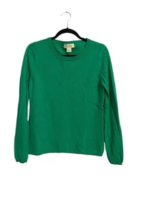 Peck & Peck Cashmere Sweater Crew Neck Size L Green Two Ply - Picture 1 of 4