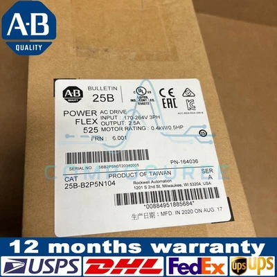New AB 25B-B2P5N104 Powerflex 525 0.5HP Drive 25B-B2P5N104 Fast Ship HT 1PCS - Image 1 of 2