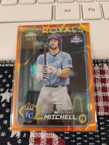 2024 Topps CHROME Pro Debut Blake Mitchell Orange Foil #16/25 #PDC-106 #B331 - Picture 1 of 3