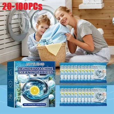 20-100PCS Finally Fresh Washing Machine Cleaner White Count Powder 20PCS/Box - image 1 of 4