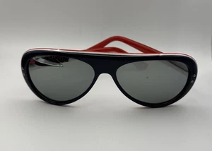 Vintage Japan WT verspiegelte Gläser dreifarbige Ski Piloten Sonnenbrille rot, weiß blau - Bild 1 von 14